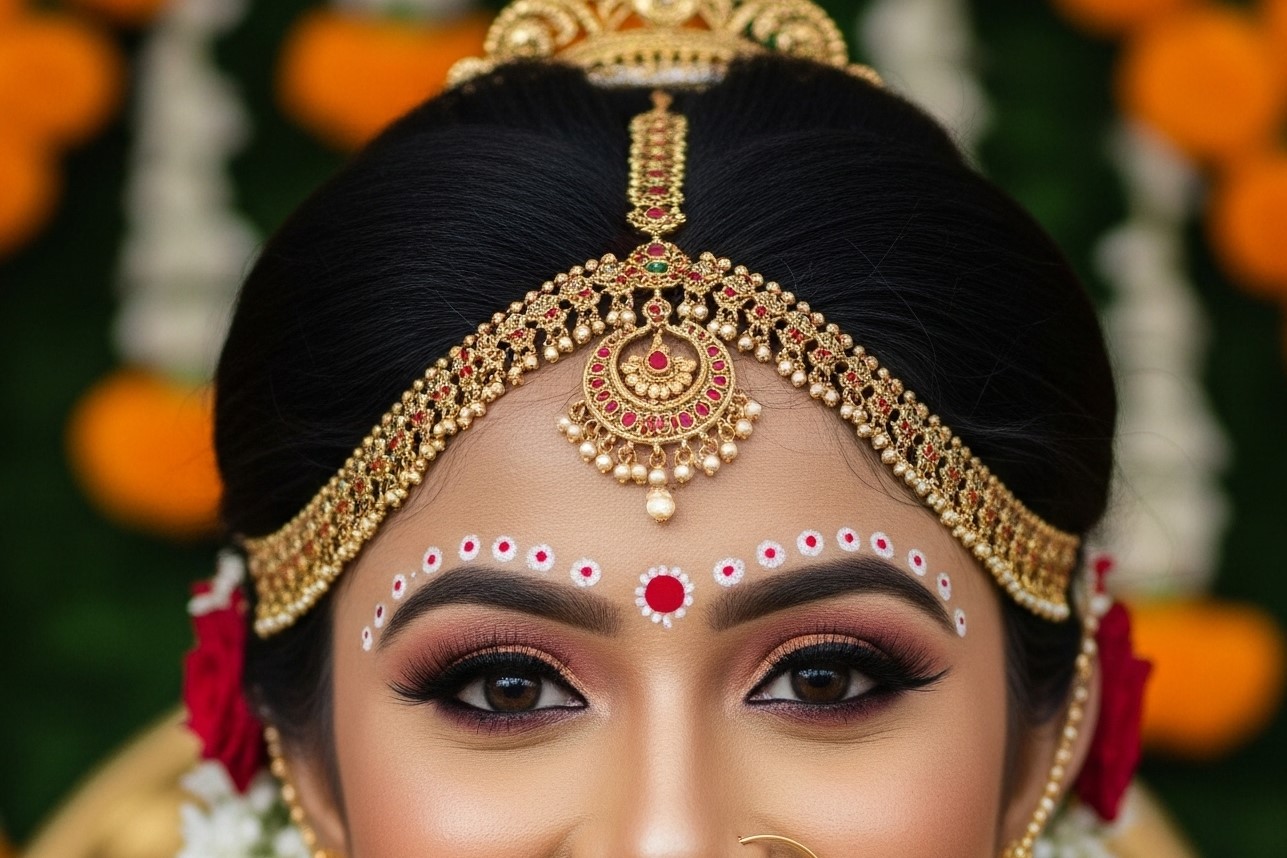 Odia bride with traditional eye makeup